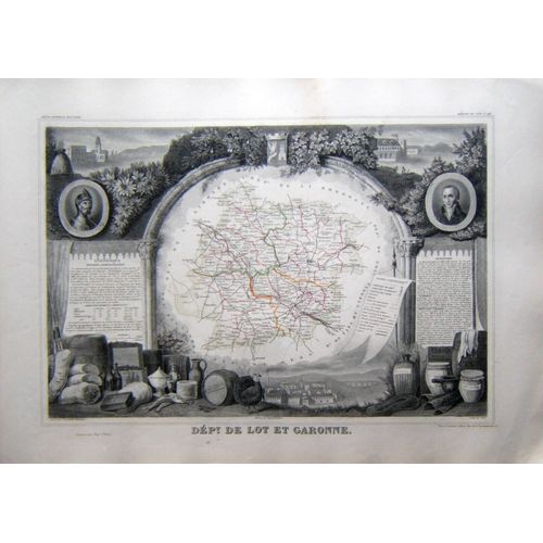 (Levasseur) Grande Carte Département Du Lot Et Garonne. 1852 Nouvelle Aquitaine