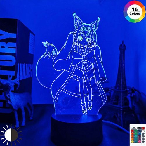 Veilleuse Led Anime No Game No Life, Izuna Hatsuse Pour Chambre À Coucher, Lampe De Décoration À Piles, Cadeau D'anniversaire, Lampe Manga 3d
