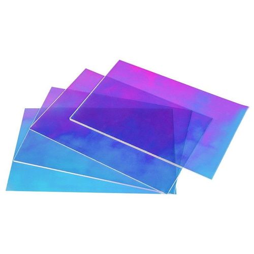 1 Mm - 100x200 Mm - Panneau Arc-En-Ciel En Plexiglas, Feuille Acrylique Irisée/Radiante, Plaque De Verre Organique Pour La Publicité/Décoration