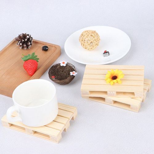 Mini Sous-Verres En Bois 12x8x2cm, Nouvelle Palette De Boissons Avec Coussin Isolant, Dessous De Verre, Tapis De Pot