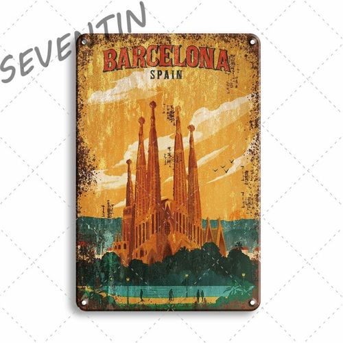 20x30cm - Affiche En Métal Tour Eiffel, Plaque Métallique Vintage New York, En Étain, Autocollants Muraux Décoratifs, Décoration Murale De Bar De Pub Irlandais