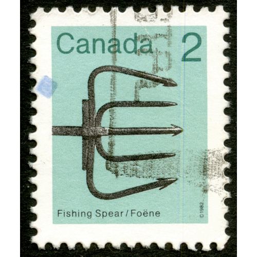 Timbre Oblitéré Canada, Fishing Spear / Foëne, 1982, 2