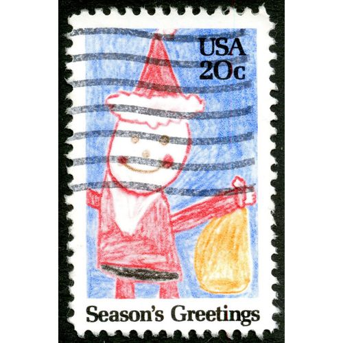 Timbre Oblitéré Usa 20c, Season's Greetings