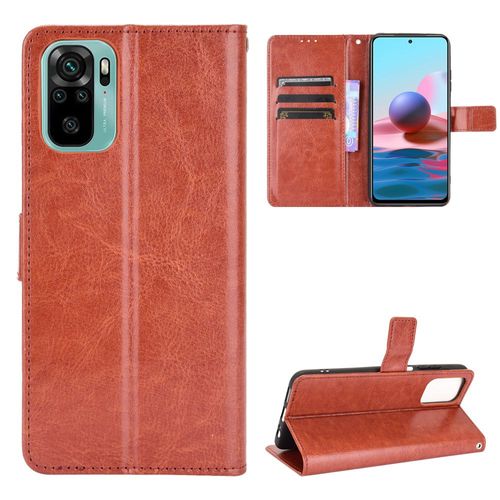 Coque Xiaomi Redmi Note 10 4g,Etui Pour Xiaomi Redmi Note 10 4g,Coque En Cuir Pour Xiaomi Redmi Note 10 4g,Convient A Etui La Xiaomi Redmi Note 10 4g,Marron