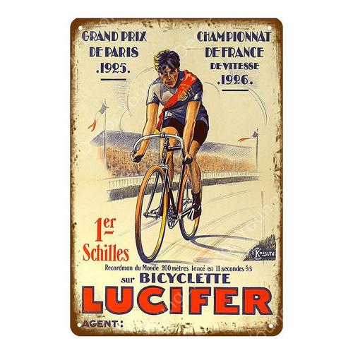 20x30cm - Affiche Métallique De Réparation De Vélo, Plaque De Peinture Rétro Vintage, Décoration De Bar, Pub, Club