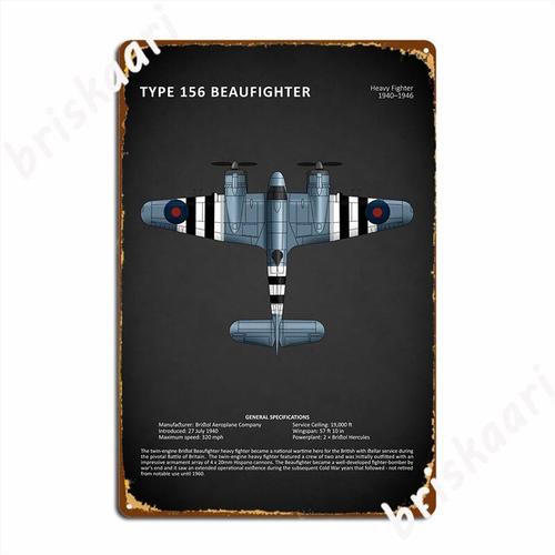 Comme L'image - 20x30cm - Affiche Métallique The Beaufighter, Plaque Métallique, Club, Bar, Mur, Grotte, Vintage, En Étain