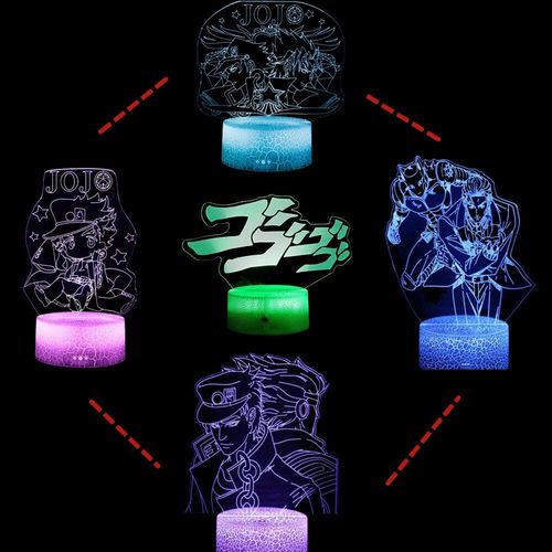 Veilleuses Colorées 3d À Led, Personnages De Dessin Animé, Aventure Bizarre, Kujo Jotaro Jolyne Cujoh, Luminaire Décoratif Pour Chambre À Coucher, Cadeau De Noël