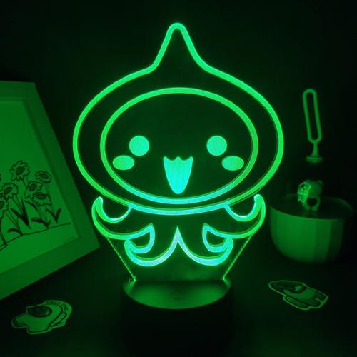 Lampe Led 3d Avec Logo De Marque Oignon, Petit Calmar, Veilleuse, Cadeaux Sympas, Pour Chambre À Coucher, Chevet, Décoration Colorée, Overwatch, Jeu De Calmar