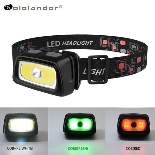 Mini Lampe Frontale À Led Cob R5, 1000 Lumens, Étanche Ipx4, Aaa, 6 Modes, Rouge, Vert, Stroboscope, Flash, Torche