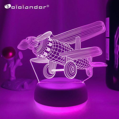 Lampe De Table Led À Illusion D'hélice Modèle D'avion 3d, Veilleuse Créative, Ventilateur D'avion Pour Chambre D'enfants, Décoration De Bureau, Cadeau Pour Enfants