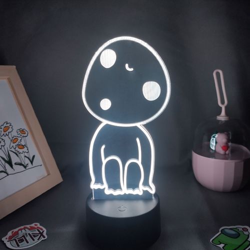 Lampe Led 3d Néon Avec Personnage De Kodama, Princesse Mononoké Hime, Joli Cadeau, Décoration De Table De Chevet Pour Chambre À Coucher