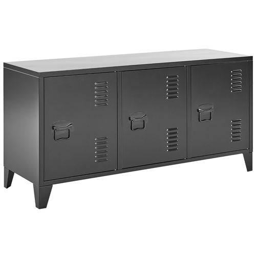 Commode À 3 Portes En Acier Noir Cardiff