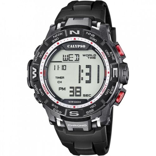 Calypso Montre Homme Digital Chrono Silicone Noir K5816/4