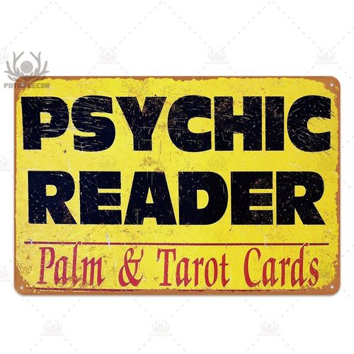 7.8x11.8 Pouces - Plaque De Tarot Rétro En Métal, Affiche D'art Mural Psychique Vintage Pour Magasin De Divination, Peinture En Fer