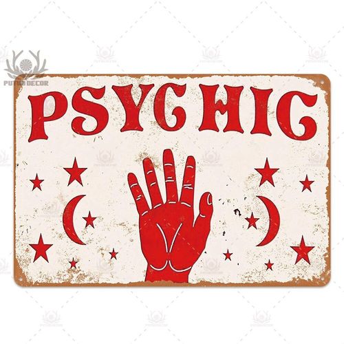 7.8x11.8 Pouces - Plaque De Tarot Rétro En Métal, Affiche D'art Mural Psychique Vintage Pour Magasin De Divination, Peinture En Fer