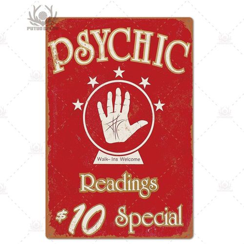 7.8x11.8 Pouces - Plaque De Tarot Rétro En Métal, Affiche D'art Mural Psychique Vintage Pour Magasin De Divination, Peinture En Fer