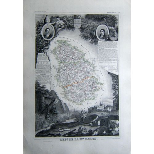 (Levasseur) Grande Carte Département De La Haute Marne. 1852 Grand-Est