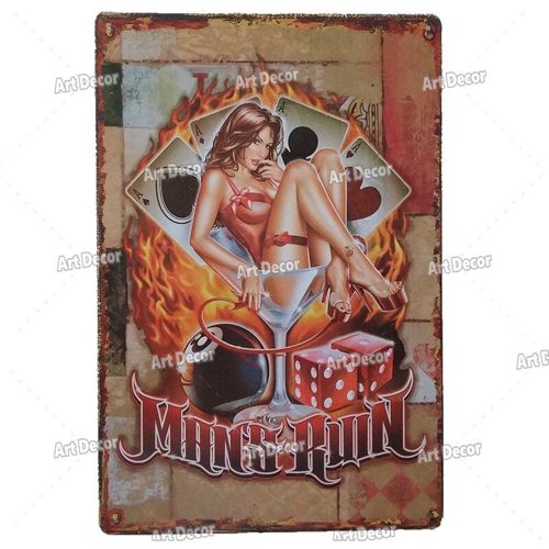 20x30cm - Plaque Décorative Murale Rétro En Métal, Vintage, Sexy, Pin-Up, Fille, Plaque Décorative, Chic, Chambre À Coucher, Salon