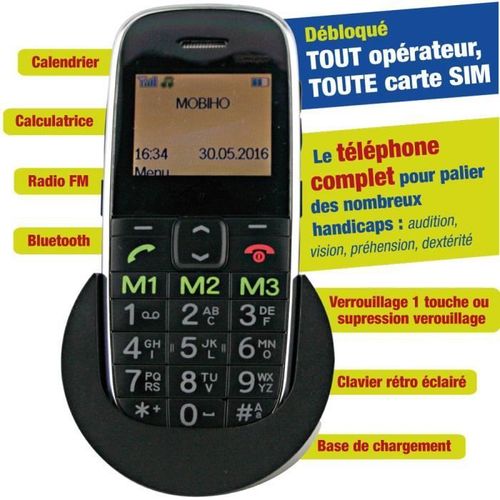 Classic Ultime, touche SOS & Medaillon SOS tour du cou, GPS, Son très fort,Bluetooth, Blocage fonction et menu avec mot de passe