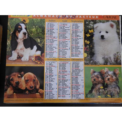 Calendrier Almanach 1998 / Chiots Divers / Chatons