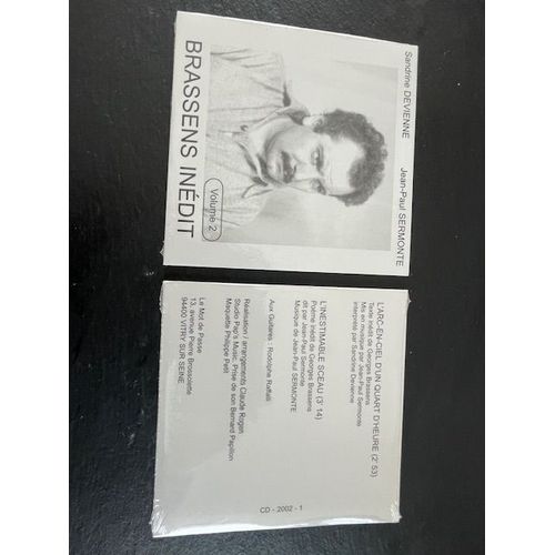 Sandrine Devienne - Jean Paul Sermonte Cd Rare "Brassens Inedit" Volume 2