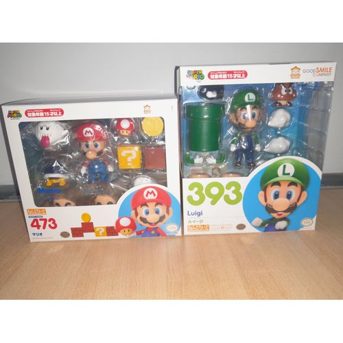 Lot 2 Figurines Mario/Luigi Nendoroid Import Du Japon Godd Smile Compagny