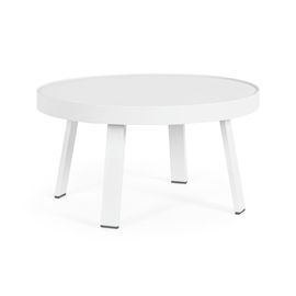 Table Basse De Jardin Ronde En Métal D71 Blanc