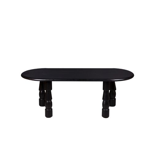 Table Basse Ovale En Bois Style Ethnique L115 Noir