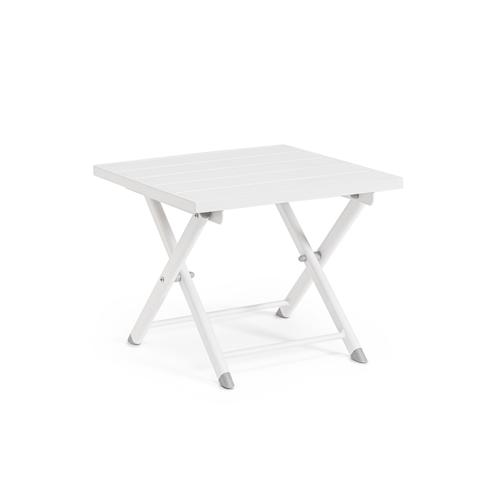 Table Basse Pliante De Jardin En Aluminium L44 Blanc