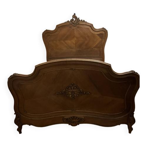 Lit En Bois 160x190 Louis Xv Provenal Marron