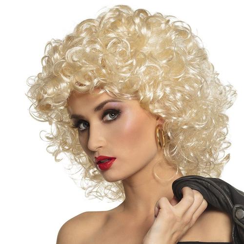 Perruque Sandy Grease Cheveux Bouclés Blond Femme