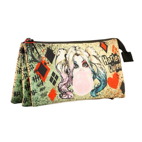 Trousse Triple - DC Comics Harley Quinn Mad Love - Beige - Taille Unique
