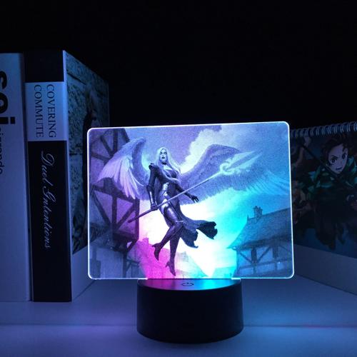 Lampe Led Colorée À L'effigie De Angel Warrior, Luminaire Décoratif D'intérieur, Idéal Pour Une Chambre À Coucher Ou Comme Cadeau D'anniversaire