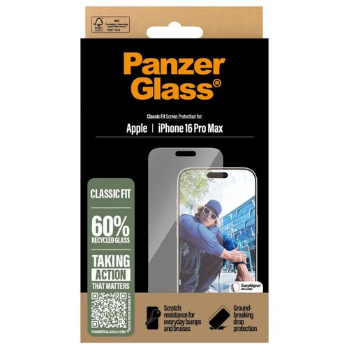 Panzerglass Protection D'écran En Verre Trempé Anti-Bactériesr Iphone 16 Pro Max
