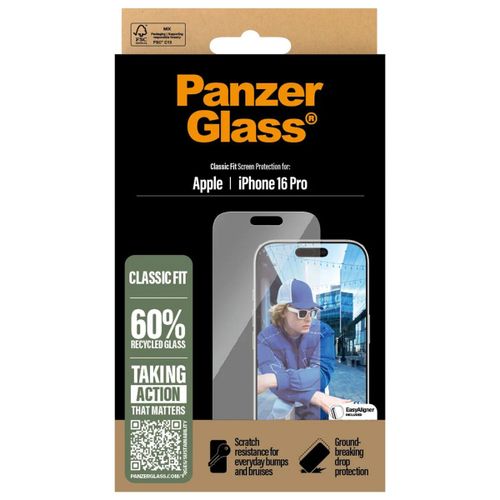 Panzerglass Protection D'écran En Verre Trempé Anti-Bactériesr Iphone 16 Pro