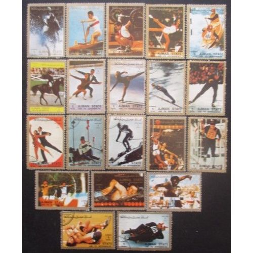 Ajman 20 Timbres Sports Oblitérés