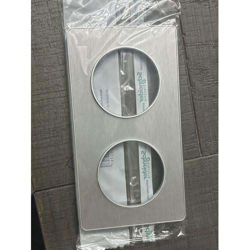 Plaque double odace Schneider touch aluminium brossée entraxe 71 S530804J