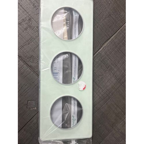 Plaque triple odace Schneider touch verre translucide entraxe 71 S530806S 