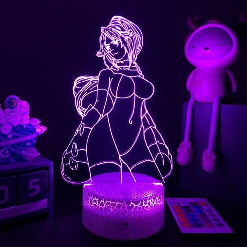 Lampe Led 3d À L'effigie Des Personnages Du Dessin Animé Yoruichi Shihouin, En Acrylique, Luminaire Décoratif Idéal Pour La Chambre D'un Enfant Ou Comme Cadeau D'anniversaire
