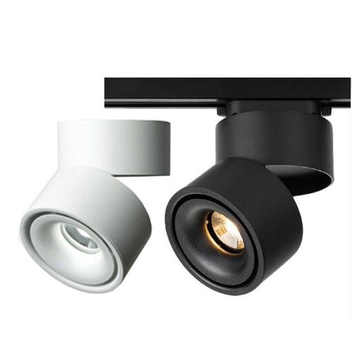 Spot Lumineux Led Rotatif En Aluminium Avec Technologie Cob, Montage En Surface, Luminaire Décoratif De Plafond, Idéal Pour Un Salon, Une Cuisine Ou Un Fond De Télévision