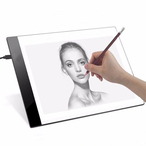 Tablette Graphique A4 Led Pour Écriture, Peinture, Lumière Variable, Planche À Copie, Tampons De Traçage, Panneau De Dessin, Pochoir Artistique