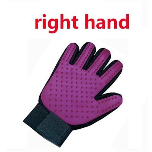 Violet Droit - Gant De Toilettage Et De Massage Pour Chat Et Chien, Brosse Pour Enlever Les Poils, Peigne Pour Animal De Compagnie
