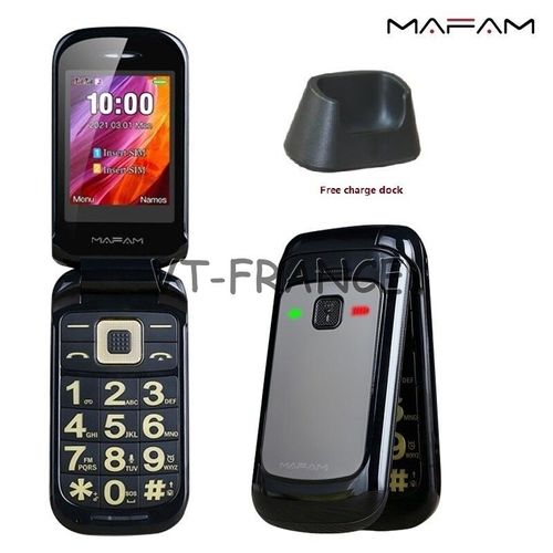 Telephone Portable Senior SOS, Couleur: Noir+16GB