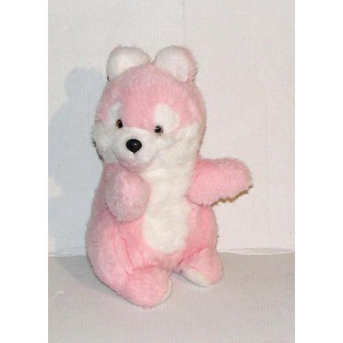 Peluche Ecureuil Rose Blanc Vintage Nounours