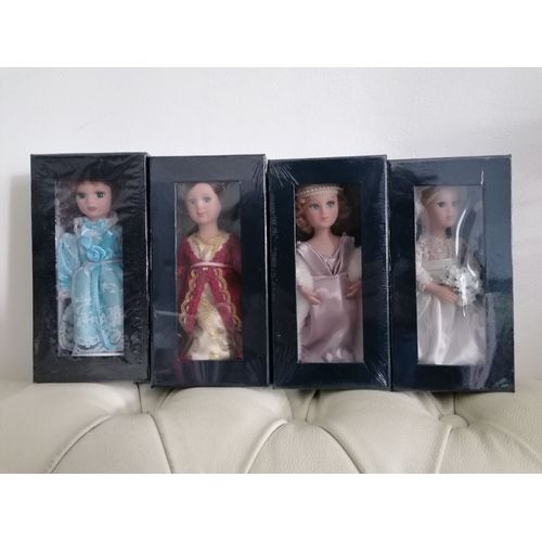 Set De 4 Modèles De Poupées De Collection En Porcelaine (Princesse Grace Kelly De Monaco, Georgiana Cavendish Duchesse De Devonshire...) - Éditions Atlas