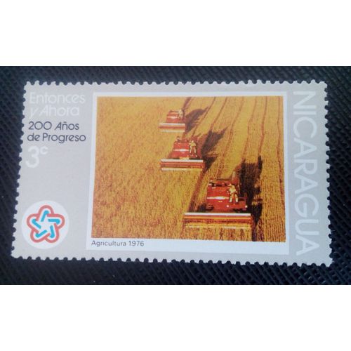 Timbre Nicaragua Y T 1046 Hier Et Aujourd'hui, 200 Ans De Progrès , Agriculture 1976 ( 061006 )
