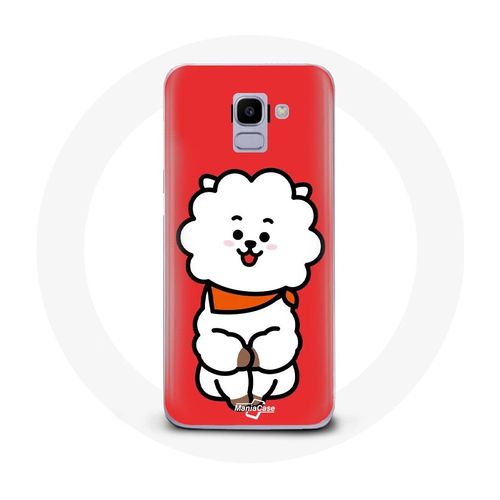 Coque Pour Samsung Galaxy J6 2018 Bts Bangtan Garçons Bt21 Rj De Jin Fond Rouge
