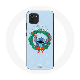 Coque Pour Samsung Galaxy A03 Stitch Neige Joyeux Noël Bleu