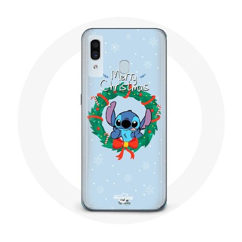 Coque Pour Samsung Galaxy A20e Stitch Neige Joyeux Noël Bleu