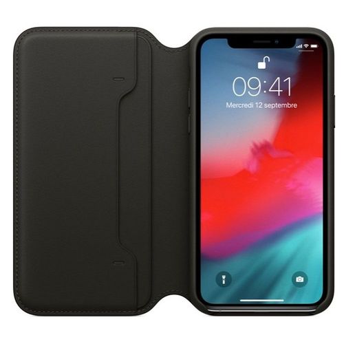 Etui Folio-Air Pour Iphone Xs Noir Avec Rabat Latéral Et Fonction Stand